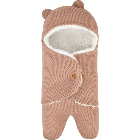 Neugeborenen-Schlafsack für Herbst- und Winterwanderungen, Anti-Strat-Babydecke, warmer Kinderwagen-Schlafsack, dunkelrosa (1/4)