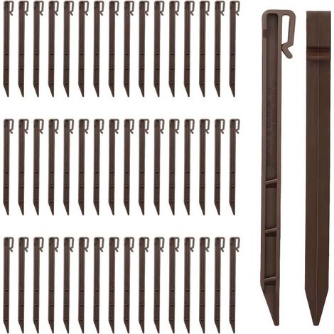 Lot de 50 piquets d'ancrage pour Bordure de Jardin, piquets en Plastique pour Bordure de Paysage, pour Support de Plantes Tenant des tentes, 25,4 cm (1/5)