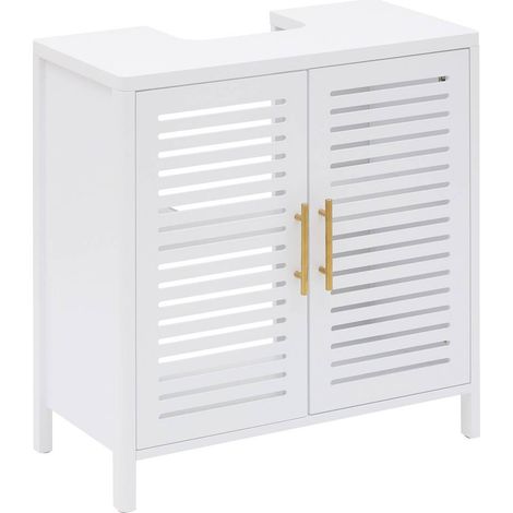 Meuble sous-lavabo orea carré 35x70cm 2 portes blanc - 5five (1/5)