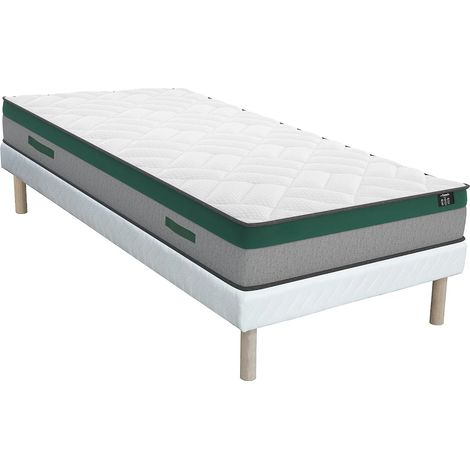 Ensemble 90 x 190 cm sommier + matelas ressorts ensachés ép.22cm - PRESTIGE de YSMÉE (1/5)