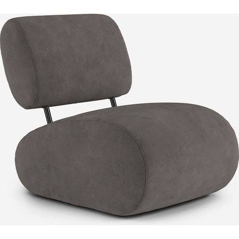 Samtgepolsterter Sessel im modernen Design für Wohnzimmer Tux - Schwarz (1/5)