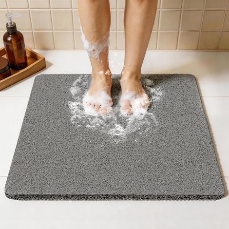 Duschmatten für Duschen, rutschfest für ältere Menschen, 80 x 80 cm, rutschfeste Badematte für Innendusche, Badewannenmatten für Badezimmer, rutschfest für Dusche, PVC-Luffa-Badezimmermatten (1/5)