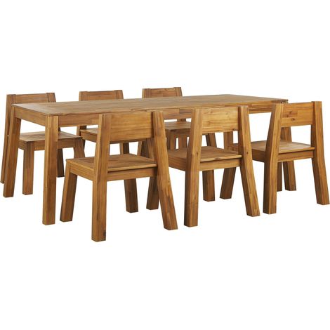 Gartenmöbel Set 6-Sitzer LIVORNO Akazienholz Braun