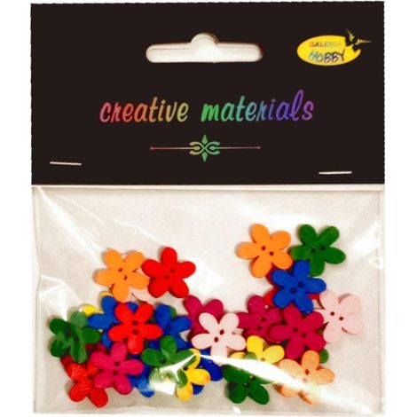 Bottoni decorativi a forma di fiore, 15 mm, 30 pezzi