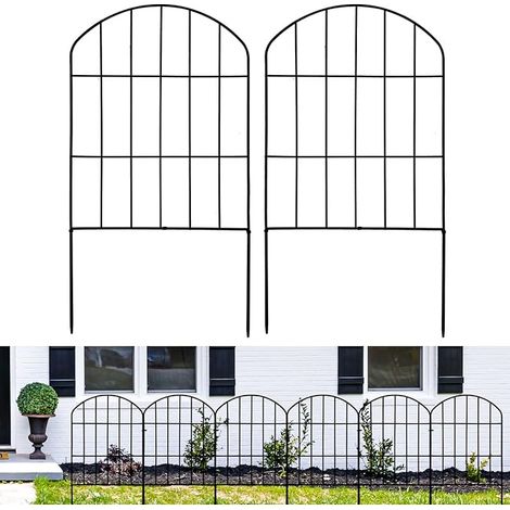 10 Pack Garden Fencing, 10 Feet (W) x 24 Inch (H) No Digging Animal Fence Panels, Decorative Rustproof Wire Fence (1/5)