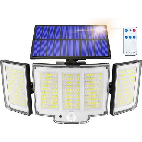 Lampe Solaire Exterieur 1 Unité 1500lm Ip65 Capteur 270° 3 Modes Luminaire Exterieur Solaire Lampe Solaire Exterieur Puissante Éclairage Extérieur Solaire Puissant Lumière Solaire Extérieure (1/5)