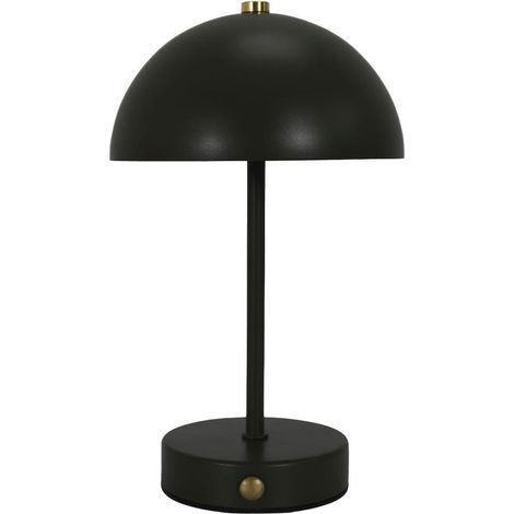 Lampe à poser en métal noir rechargeable (H25cm) (1/5)