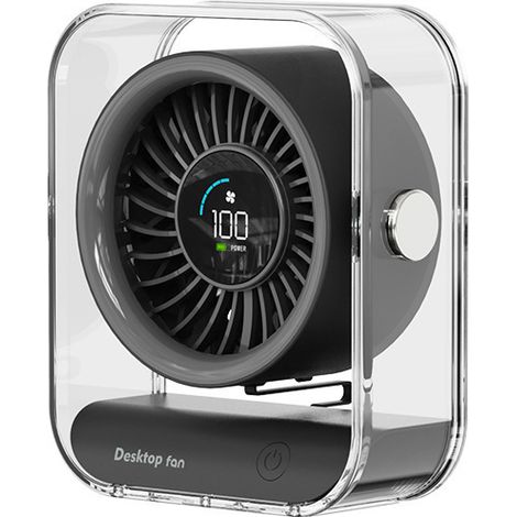 USB Ventilator,Mini Ventilator leise,Acryl Tragbarer Ventilator Garantie Starker Exquisit Lüfter 100 Geschwindigkeiten,Mini Tischventilator 60° Grad Drehung Fan für Schreibtisch Zuhause Büro (1/5)