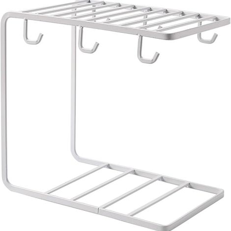 Soporte Para Tazas - Metal - Para Cocina Y Comedor - Capacidad 6 Unidades - Color Blanco (1/5)