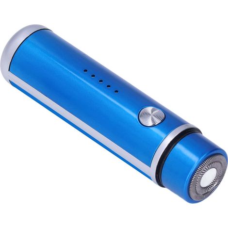 Rasoir électrique portable Mini rasoir électrique rechargeable USB pour hommes et femmes, style voyage, bleu (1/5)