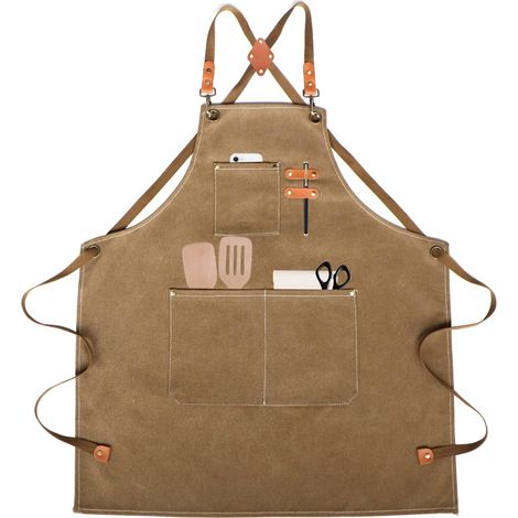 Tablier de Cuisine,Tablier de Travail,Tablier Barbecue avec 3 Poches Tablier Cuisine pour Homme et Femme,Bretelles Réglables de M à XXXL,pour Barbecue, Restaurant, Jardin, Café (1/5)