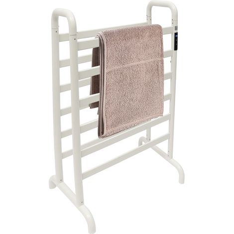 Mini radiateur électrique de salle de bain Warm Towel 180 W blanc avec pieds 60 x 43 x 90,5 cm Silencieux Faible consommation Écran LCD 113-140 °F (4 vitesses) (1/5)