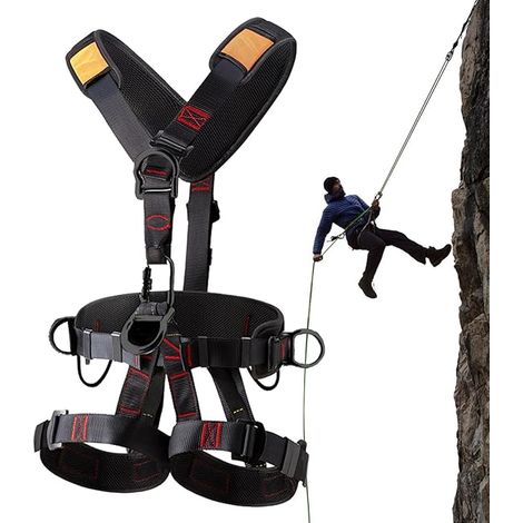 Cinturón de seguridad laboral para hombres, arneses para techos de cuerpo completo, Arnés de protección contra caídas con hebillas ajustables, Equipo para escalar árboles, arnés de caza, arnés (1/4)