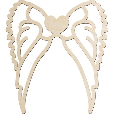 Alas de madera caladas de 10 cm con base de madera contrachapada para decoraciones de coronas de macramé. (1/4)
