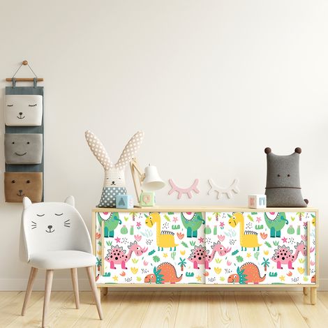 Sticker meuble pour enfant dinosaures de la jungle 40 x 60 cm (1/5)