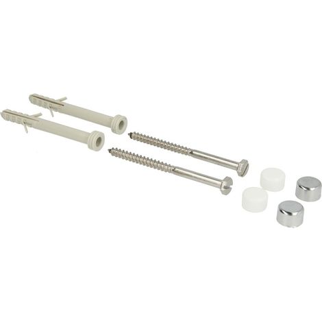 Fixation WC avec longue tige 8,0 x 80 mm, blanc/ chromé