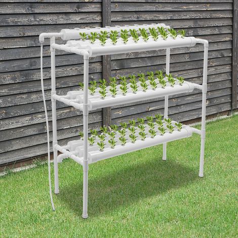 Pflanzenpflanze Hydroponic System Grow Kit 90Plant Sites Drei Layer Satz GemüSe Tool Garten Systeme Plant Vegetable Hydrokultur Hydroponische Garden Hydroponik Anbausystem PflanzpläTzen 3Schicht