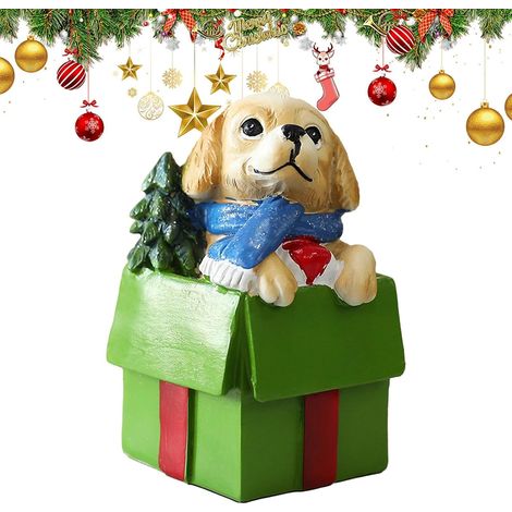 Figurines de Chien en Résine Statue en Résine Décorations Ornements Figures de Noël pour les Fêtes Hivernales, la Maison, Bébés, , Garçons et (1/5)