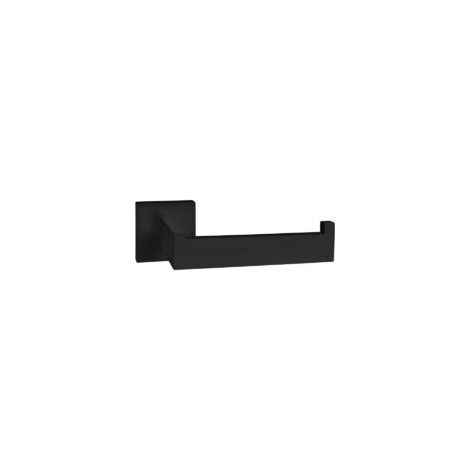 Portarrollos de papel higiénico negro, de acero inoxidable, para baño y cocina, cuadrado (negro mate) - Crezuo