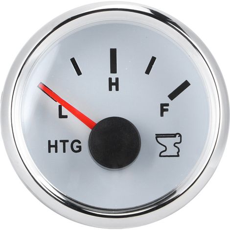 Jauge de niveau d'eau pour réservoir de bateau marin 52mm, indicateur 0-190 ohms, 9-32V, cadre argenté cadran blanc, pour camping-car ou navire, mesure des eaux usées, compteur de remplissage haute pr (1/5)