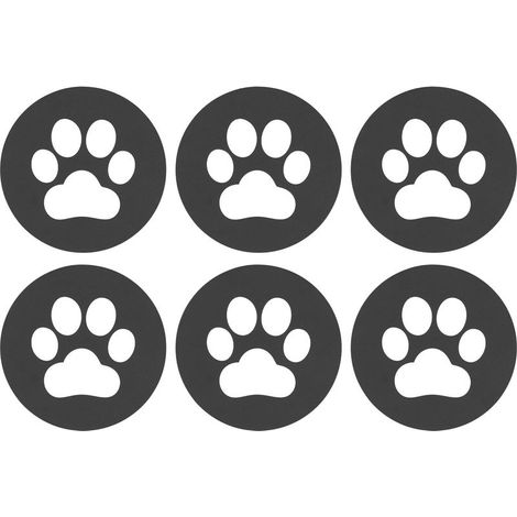 Lot de 6 dessous de verre patte de chat, forme animale cartoon, style nordique, antidérapants, isolants thermiques pour table basse (1/5)