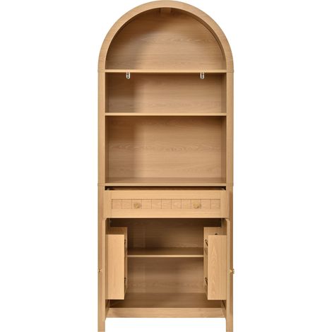 Hoher Buffetschrank mit Bogen, Aufbewahrungsschrank aus MDF und Spanplatte, 76x40x180 cm (1/5)