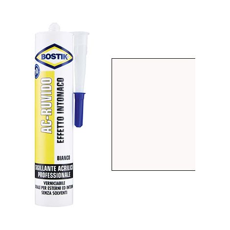 SILICONE ACRILICO EDILIZIA AC RUVIDO BOSTIK - BIANCO VERNICIABILE ML 300- 12 pezzi