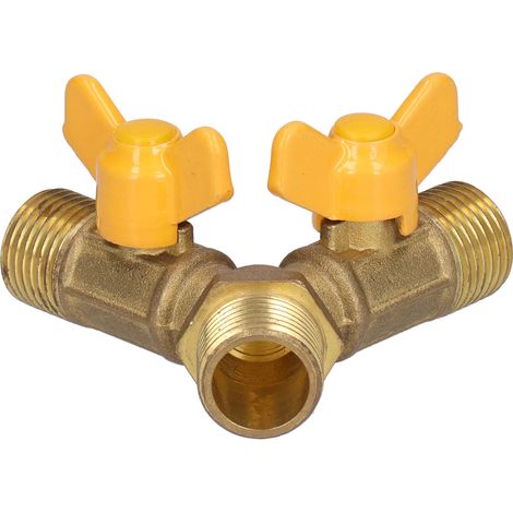 Robinet à bille à 3 voies pour gaz combustible, filetage mâle G1/2, raccord pour appareil à gaz combustible (1/5)