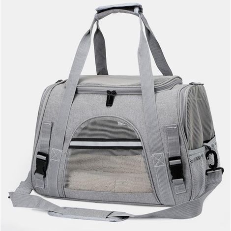 Pet Carrier Airline Approved Pet Carrier for Small Dogs, Medium &Small Cat, Small Airline Approved Cat Pet Travel Carrier(Grey) (1/5)