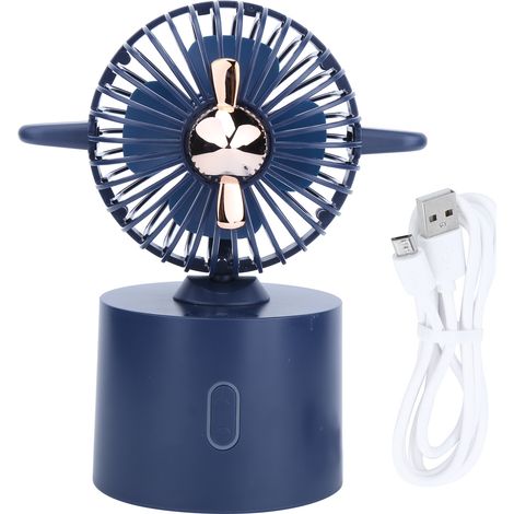 Shaking Head Fans USB Rechargeable Portable Desktop Fan for Dormitory and OfficeBlue (1/5)