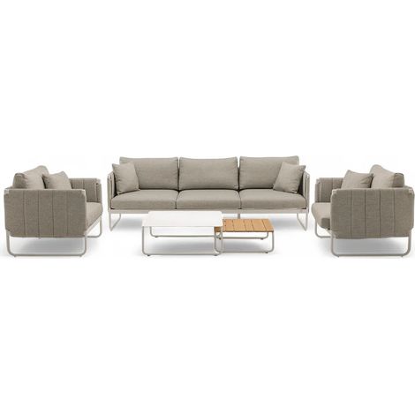 Conjunto de muebles de jardín y terraza Soda I Zumm, aluminio blanco Homms (1/5)