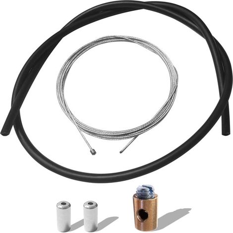 Cavo acceleratore ad alte prestazioni da 2 m – Guaina con inserto e puntali – Compatibile con carburatori Dellorto – Testa del cavo 3x3 mm, diametro 1,2 mm (1/4)