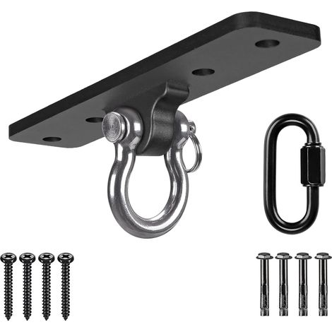 Suspension Le Hamac Suspendre la Balançoire Ensemble de Support Mousqueton pour Aire de Jeux Intérieur Extérieur Chaise Yoga Corde Sacs de Frappe, Jusqu'à 600lbs (1/5)
