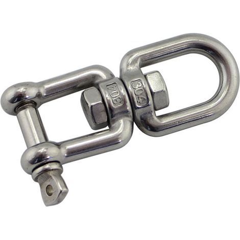 1Pieces M8 Acier Inoxydable Double Extremite Crochet Oeil Pivotant Oeil Y Fourche Rotation Grillo Anneau Connecteur Pour Suspendre Sac De Sable Swing, Chaise Suspendue (1/5)