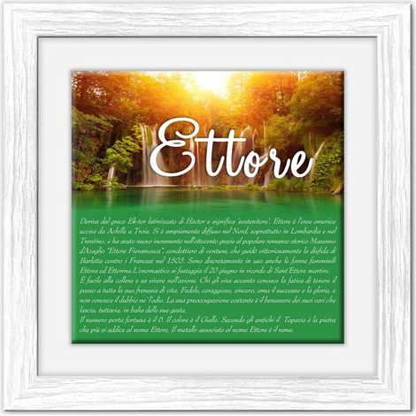 Lupia - Quadro mattonella Ceramica Modern White 29x29 cm con significato del nome Ettore (1/4)