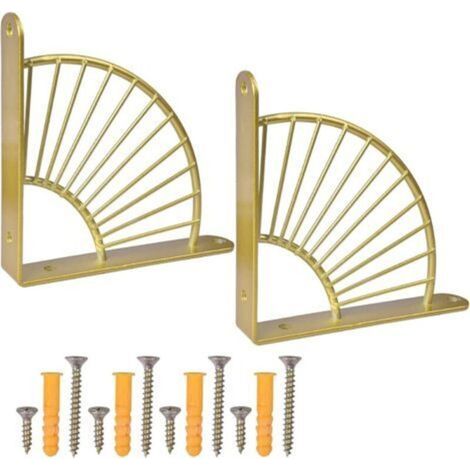 Support Equerre Murale,Équerres Étagère de Fixation Murale Support Etageres Murales Triangle Équerre Étagere Murale Equerre Murale Support d’Étagère pour Tablette Murale en Bois (D'or)