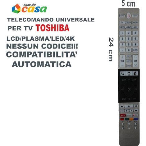 Telecomando universale compatibile con Toshiba per tv televisore plasma lcd 4k autoconnect senza nessun codice (1/5)