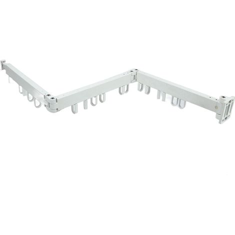 Hochwertiges, klappbares Wäscheständer-Set aus weißem Aluminium für den Balkon, kein Bohren erforderlich, doppelte Montagemöglichkeit (mit/ohne Bohren), dreifach klappbare und drehbare Stütze, ideal f (1/5)