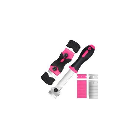 Lntyq 2er-Set Keramik-Kochfeldschaber mit 40 Ersatzklingen, Mehrzweck-Reinigungsschaber zum Entfernen von Etiketten – Rosa, Klebstoff, Rosa (1/5)