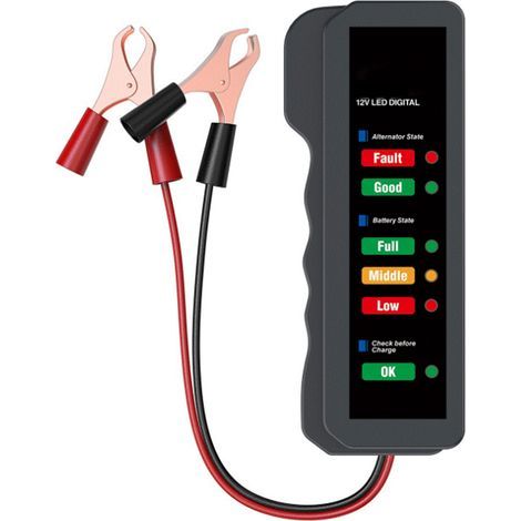 12V-Autobatterietester mit 6 LEDs, Lichtmaschinenstatusanzeige, Kfz-Diagnosegerät (1/4)