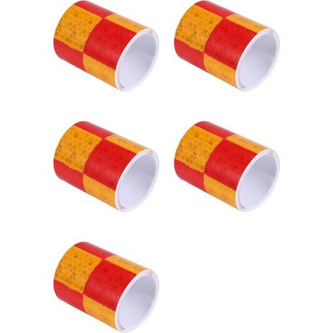 Adecuado para 5 rollos de cintas adhesivas reflectantes de seguridad de 1 metro, rojas y amarillas.
