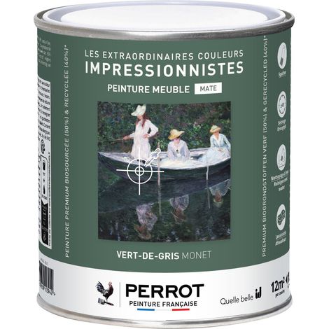PEINTURE MATE POUR MEUBLE VERT DE GRIS MONET 1L  - PERROT