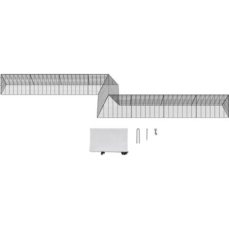 Tragbarer Geflügeltunnel 287x78,7x24,2 cm (LxBxH) mit Eckrahmen, 2 Sets, für Hühner, Enten, Kaninchen (1/5)