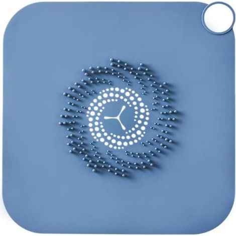 Filtre à cheveux pour bonde de baignoire, en silicone, réutilisable, bleu (1/4)