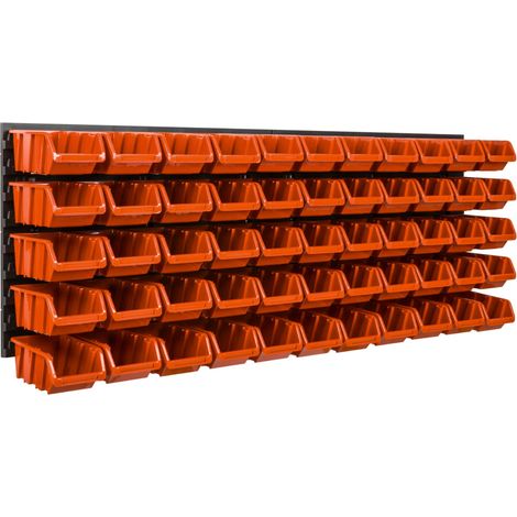 Pannello portautensili da officina 115x39 cm + 55 vassoi (1/5)