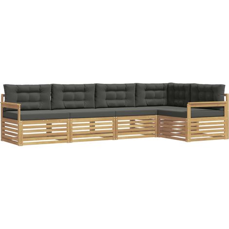 Outdoor Sofa Set 6 pcs White and Anthracite Polyester vidaXL (1/5)
