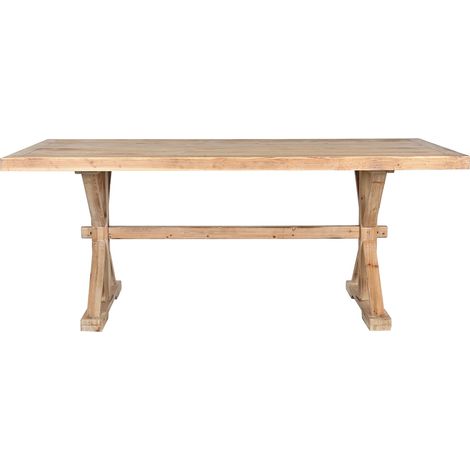 Table à manger, table de repas en bois coloris naturel - longueur 200 x profondeur 100 x Hauteur 80 cm (1/5)