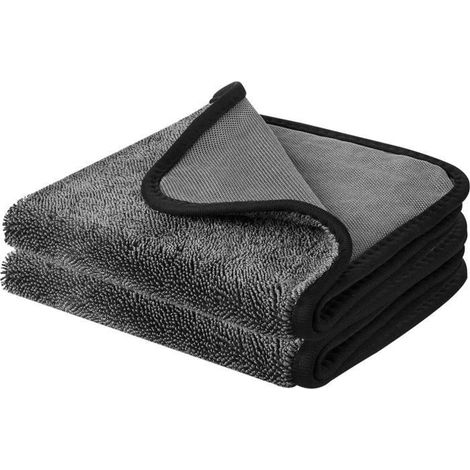 2 Chiffons Microfibre Voiture, Chiffon de séchage de Voiture en Microfibres,Ultra Absorbant,Chiffons de Polissage,(40X60CM) (1/4)