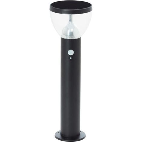 Borne extérieure - BRILLIANT - TULIP - LED et solaire - Détecteur de mouvement - Acier inoxydable et plastique - 4 W - Noir (1/3)