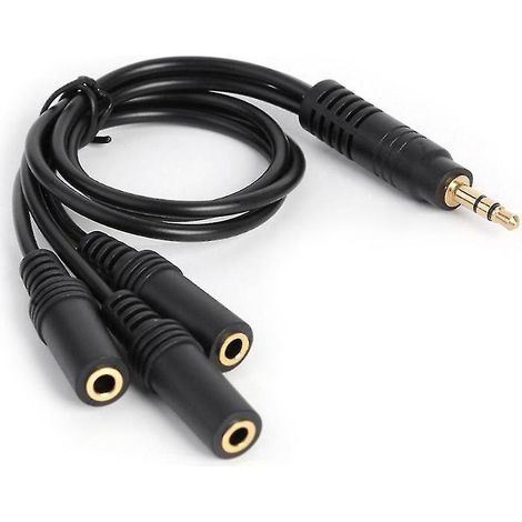 Adaptateur répartiteur audio stéréo 3,5 mm à 3 ports pour microphone 3,5 mm, plaqué or en PVC (1/4)